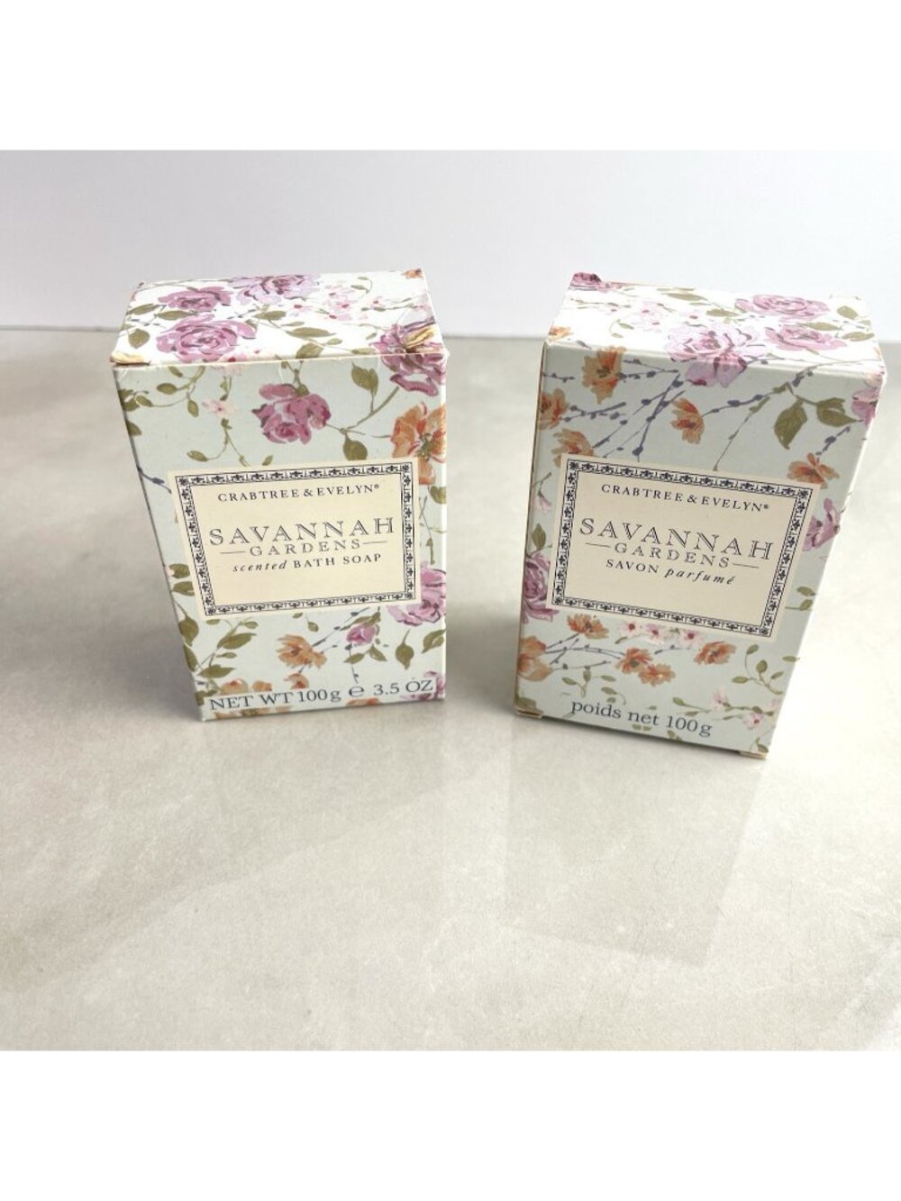 Crabtree & Evelyn Savannah Gardens Scented Bath Soap 3.5oz Set of 2 NOS
